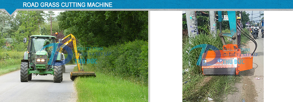 Road grass cutting machine
