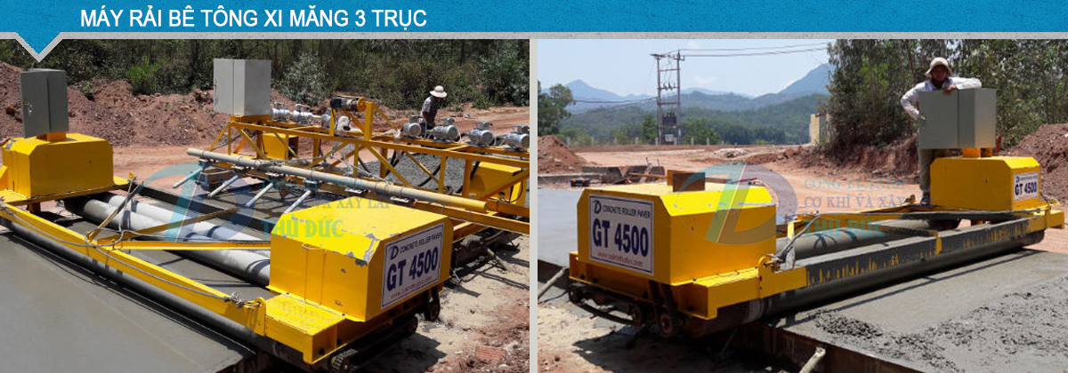 Máy trải bê tông xi măng 3 trục