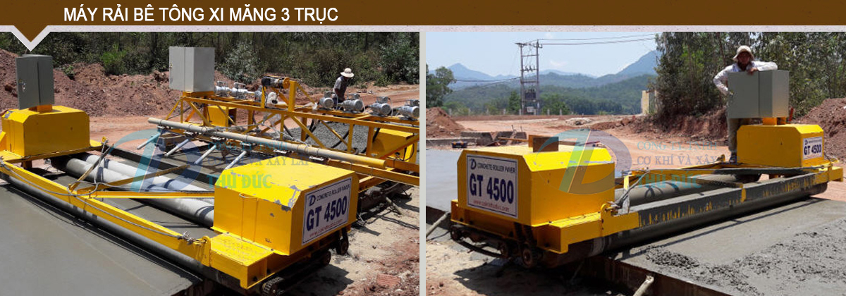 Máy trải bê tông xi măng 3 trục