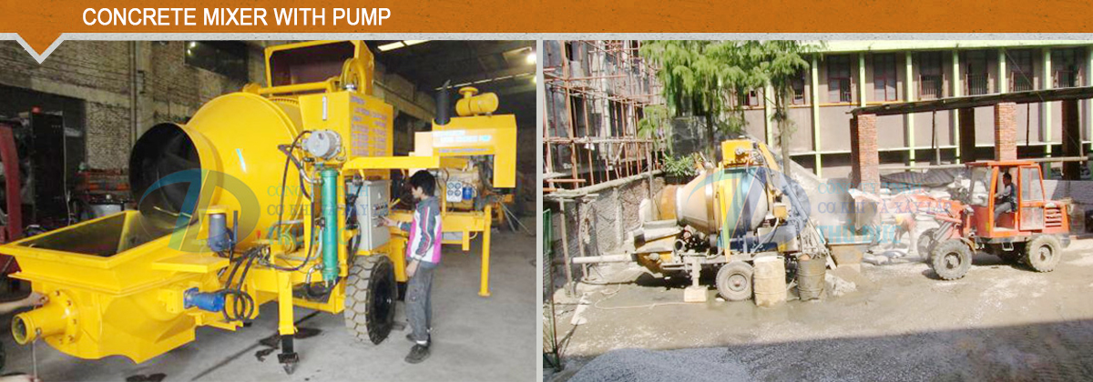 Concrete mixer with pump