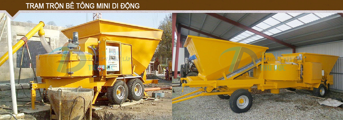 Trạm trộn bê tông mini di động