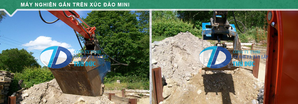 Máy Nghiền Gắn Trên Xúc Đào Mini