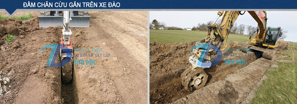 Đầm chân cừu gắn trên xe đào
