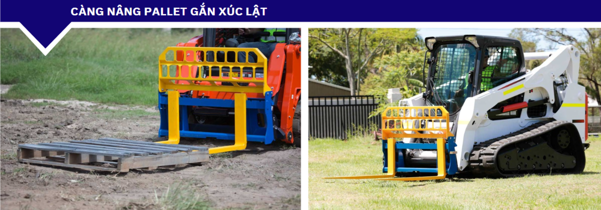 Càng nâng pallet gắn xúc lật